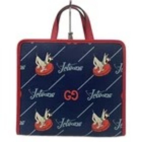 Auth GUCCI Children's Jetson Tote Bag 605614 Navy Red Multi PVC Leather - - Picture 1 of 7